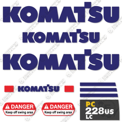 Fits Komatsu PC228USLC-8 Decal Kit Excavator