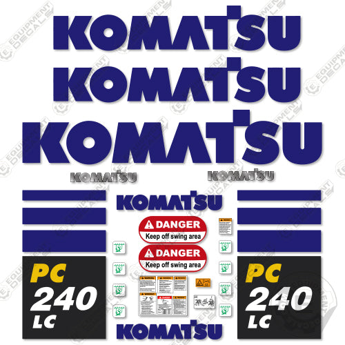 Fits Komatsu PC240LC-11 Decal Kit Excavator