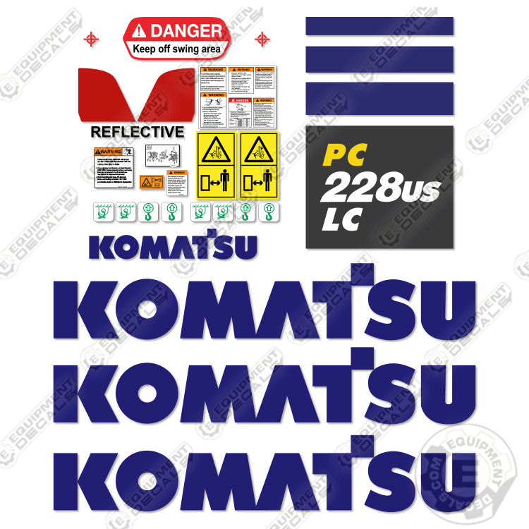 Fits Komatsu PC228US-11 Decal Kit Excavator