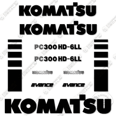 Fits Komatsu PC300HD-6LL Decal Kit Excavator