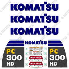 Fits Komatsu PC300HD-8 Decal Kit Excavator