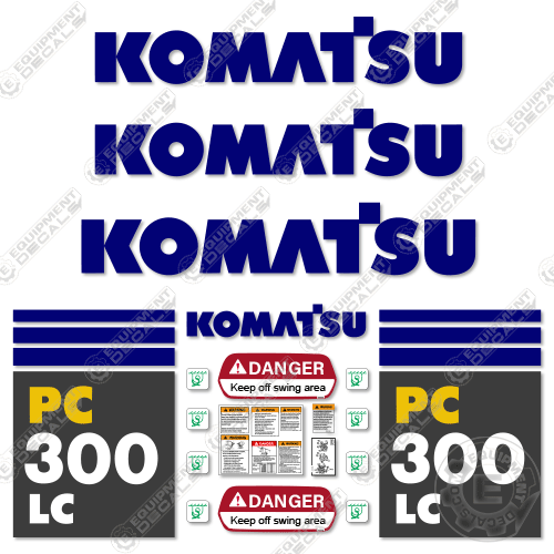 Fits Komatsu PC300LC-7 Decal Kit Excavator