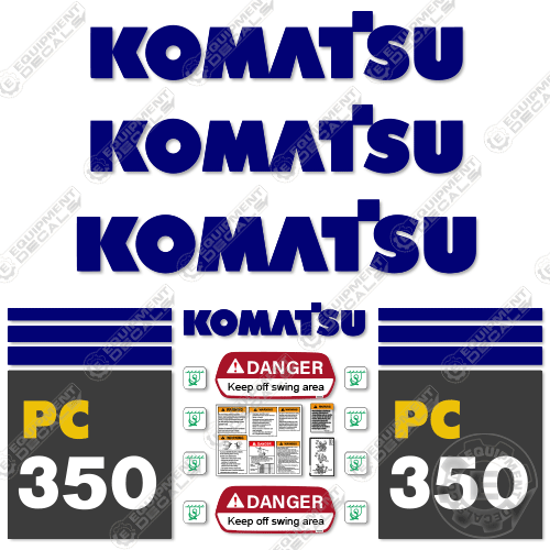 Fits Komatsu PC350-7 Decal Kit Excavator