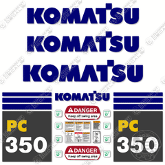 Fits Komatsu PC350-7 Decal Kit Excavator