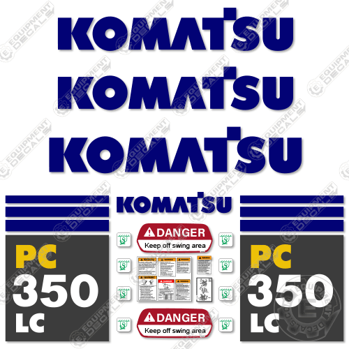 Fits Komatsu PC350LC-7 Decal Kit Excavator