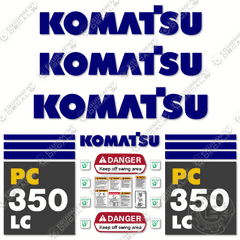 Fits Komatsu PC350LC-7 Decal Kit Excavator