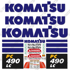 Fits Komatsu PC490LC-10 Decal Kit Excavator