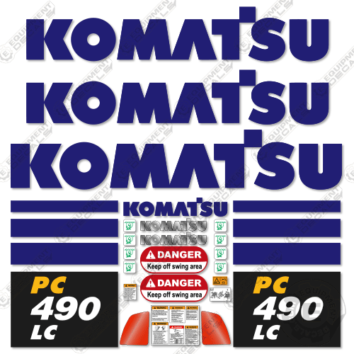 Fits Komatsu PC490LC-11 Decal Kit Excavator
