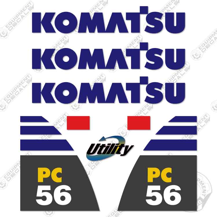 Fits Komatsu PC56-7 Decal Kit Mini Excavator