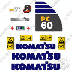 Fits Komatsu PC60-8 Decal Kit Mini Excavator