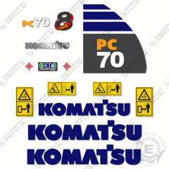 Fits Komatsu PC70-8 Decal Kit Mini Excavator