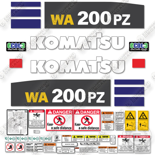 Fits Komatsu WA200PZ-6 Decal Kit Wheel Loader