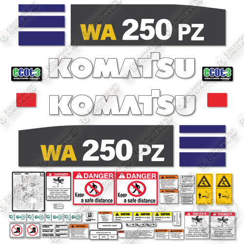 Fits Komatsu WA250PZ-6 Decal Kit Wheel Loader