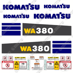Fits Komatsu WA380-5 Decal Kit Wheel Loader