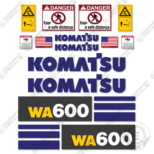 Fits Komatsu WA600-6 Wheel Loader Decal Kit