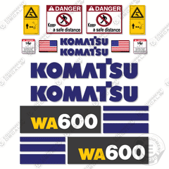 Fits Komatsu WA600-6 Wheel Loader Decal Kit