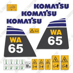 Fits Komatsu WA65-5 Decal Kit Wheel Loader
