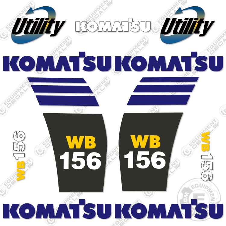 Fits Komatsu WB 156-5 Backhoe Decal Kit