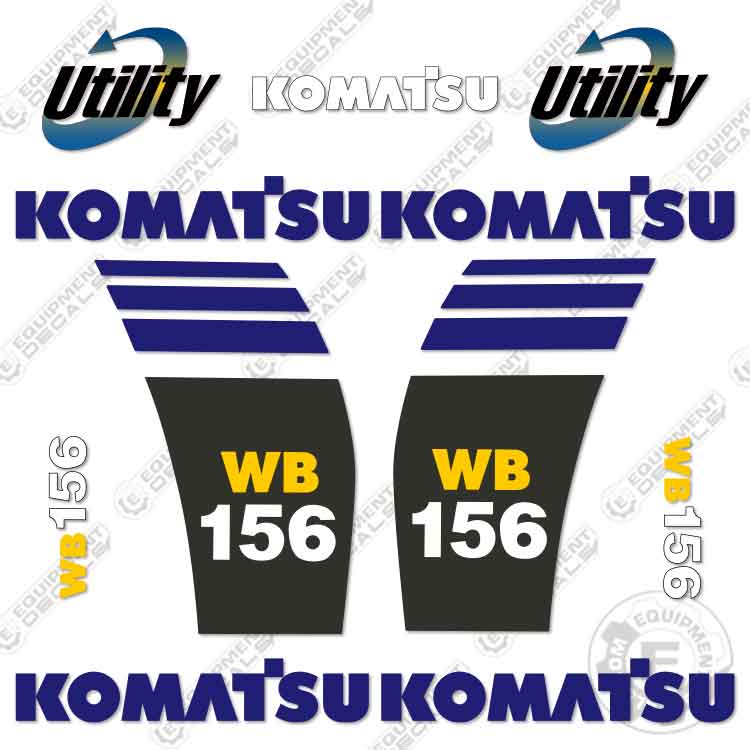 Fits Komatsu WB 156 Backhoe Decal Kit