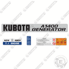 Fits Kubota A1400 Decal Kit Generator
