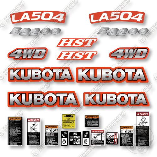 Kubota B3200 + LA504 Decal Kit Loader -  Aftermarket Kit