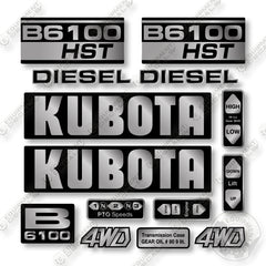 Kubota B6100 HST Decal Kit Tractor - Aftermarket Kit