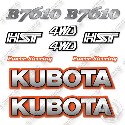 Kubota B7610 Decal Kit Compact Utility Tractor  - Aftermarket Kit