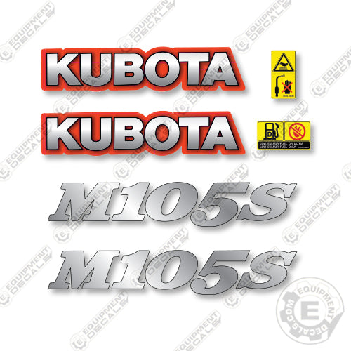 Kubota M105S Decal Kit Tractor - Aftermarket Kit