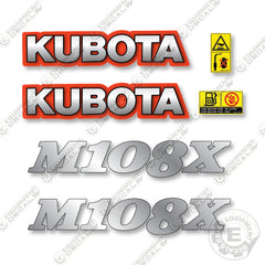 Kubota M108X Decal Kit Tractor - Aftermarket Kit