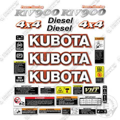 Fits Kubota RTV-900 Utility Vehicle Decal Kit