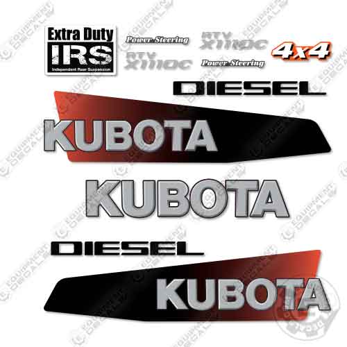 Fits Kubota RTV X1110c Utility Vehicle Decal Kit