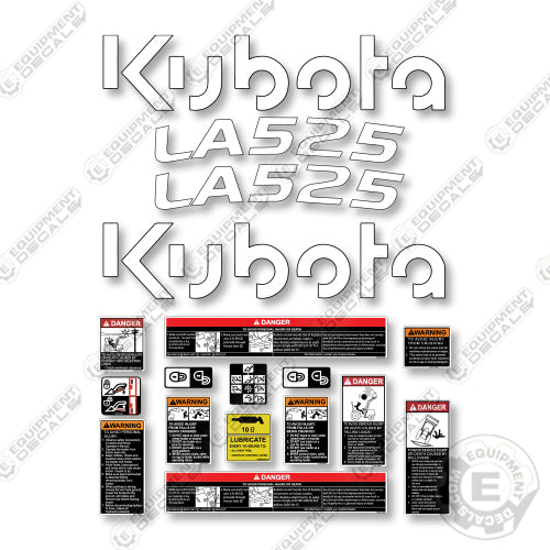Kubota LA525 Decal Kit Front End Loader - New Logo- Aftermarket Kit