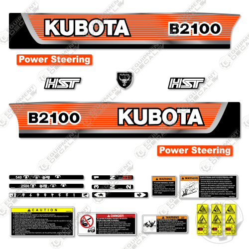 Fits Kubota B2100 Decal Kit Tractor - ORANGE