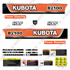 Fits Kubota B2100 Decal Kit Tractor - ORANGE