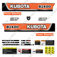 Fits Kubota B2400 Decal Kit Tractor - ORANGE