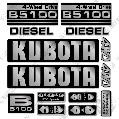 Fits Kubota B5100 Decal Kit Tractor