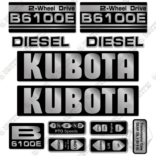 Fits Kubota B6100E Decal Kit Tractor