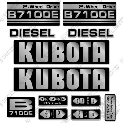 Fits Kubota B7100E Decal Kit Tractor