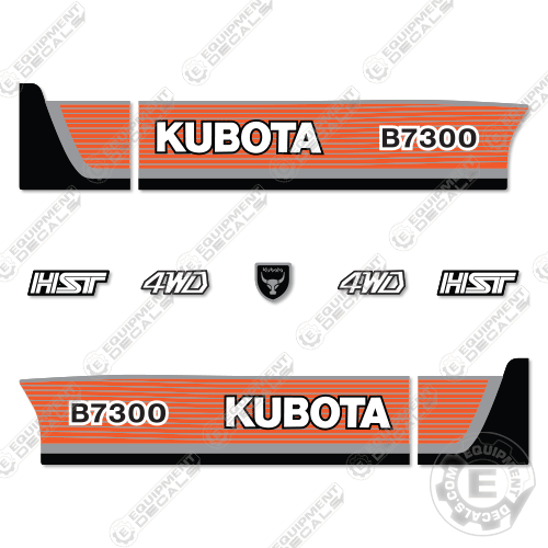 Fits Kubota B7300 Decal Kit Tractor - ORANGE