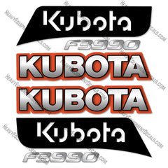 Kubota F3990 Closed Cab Old Style Decal Kit Lawn Mower - Aftermarket Kit