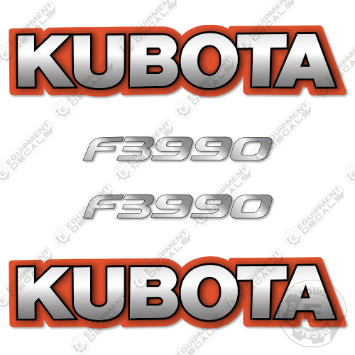 Kubota F3990 Old Style Decal Kit Lawn Mower - Aftermarket Kit
