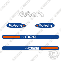 Fits Kubota K-022 Decal Kit Mini Excavator