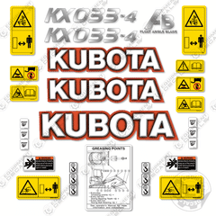 Fits Kubota KX033-4 Decal Kit Mini Excavator