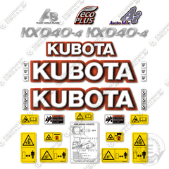 Fits Kubota KX040-4 Decal Kit Mini Excavator
