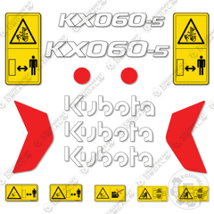 Fits Kubota KX060-5 Mini Excavator Decal Kit