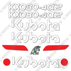 Fits Kubota KX080-4a2 Mini Excavator Decal Kit