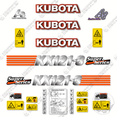 Fits Kubota KX121-3 Decal Kit Mini Excavator