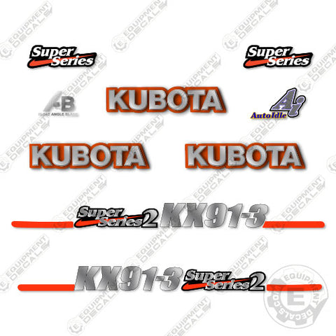 Fits Kubota KX91-3 Series 2 Decal Kit Mini Excavator