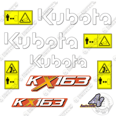 Fits Kubota KX163-4 Decal Kit Mini Excavator