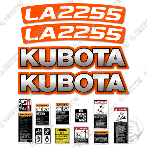 Fits Kubota LA2255 Decal Kit Front End Loader Attachment